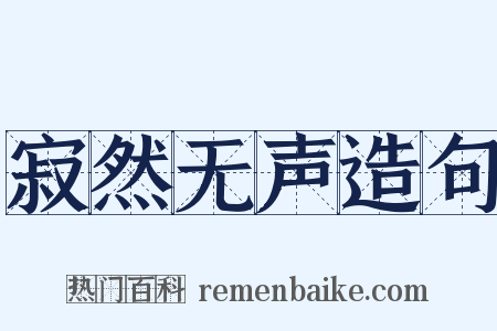 寂然无声造句是什么意思的图片